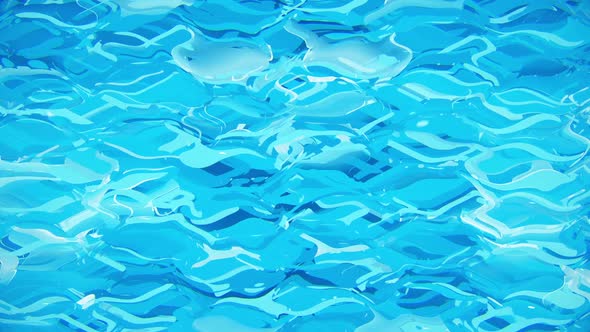 Blue Waves - Flat Abstract Background