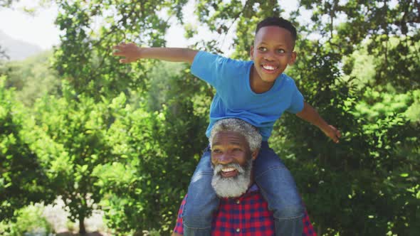 Grandfather and grandson spending time together alt