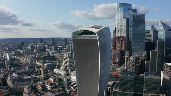 Fly Around The Walkie Talkie Skyscraper Tall Modern Futuristic Iconic Commercial Building alt