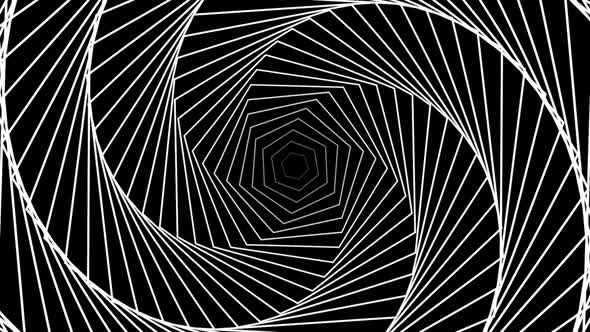 Cyclic Animation Sequence with the Possibility with Expanding or Collapsing Geometric Lines