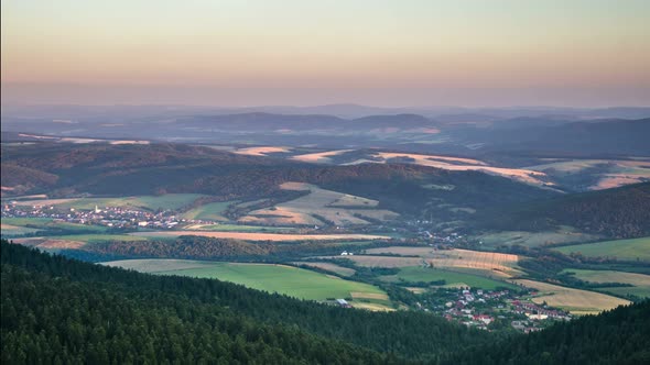 Evening Sun Light Sunset over Rural Countryside Nature Day to Night alt
