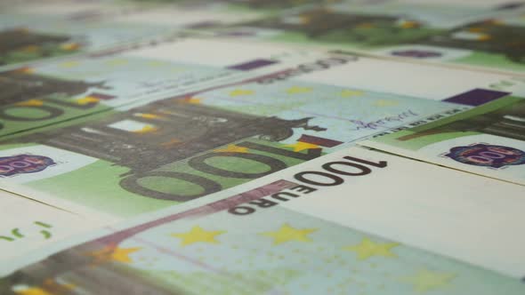 Euro Currency In Print At The Bank
