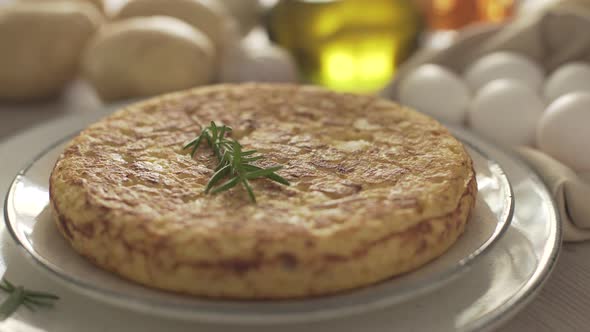 Spanish omelette, tortilla española. Close up alt