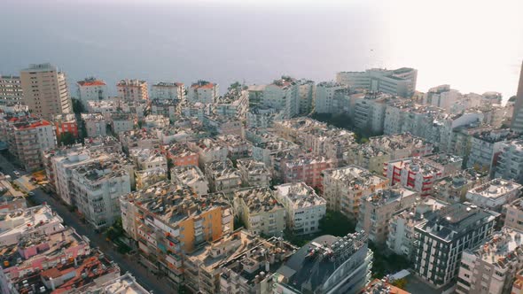 City Buildings on Sea Background alt