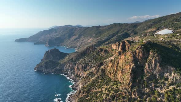 Mountain landscape aerial view 4 K Turkey Alanya alt