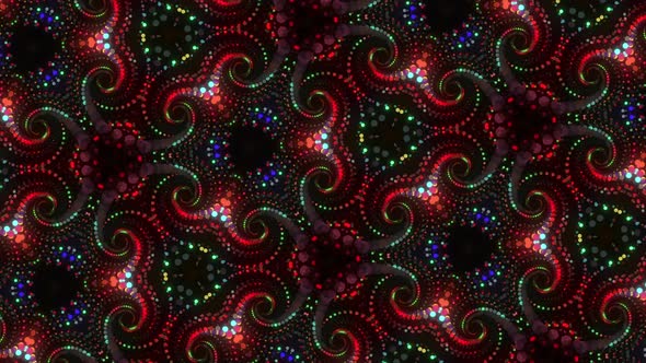 Psychedelic Neon  Particles Swirls Kaleidoscope