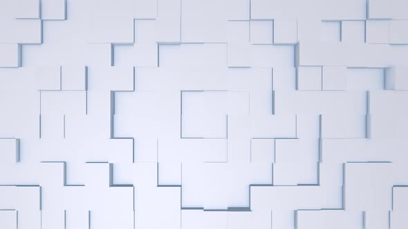 White modern shiny abstract geometrical cube array wave pattern background - loopable alt