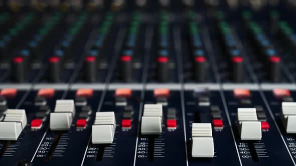 Close Up of an Audio Mixer