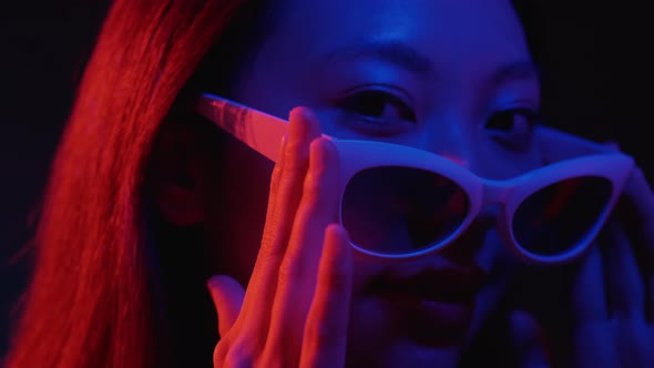 Color Light Face Eyewear Fashion Neon Girl Glasses alt