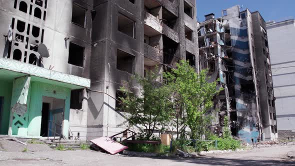 War in Ukraine  Destroyed Building in Borodyanka Bucha District alt