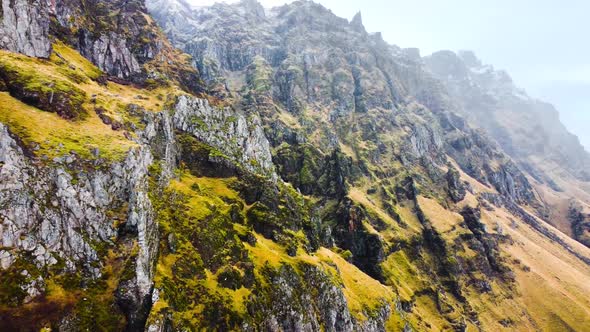 Volcanic Mountain Landscape with Snow Aerial Landscape Untouched Inaccessible Nature in Winter Snow alt