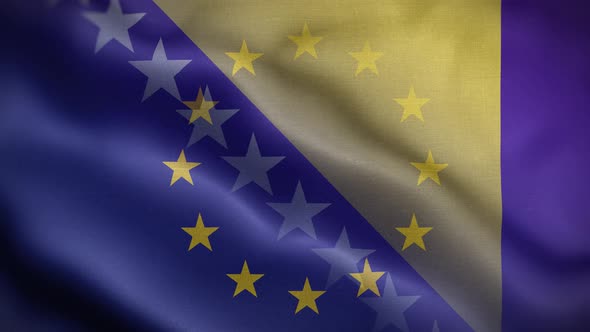 EU Bosnia And Herzegovina Flag Loop Background 4K