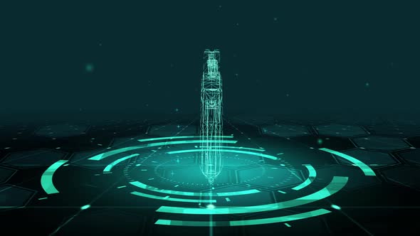 HUD The futuristic 3D sci-fi Military Pistol alt