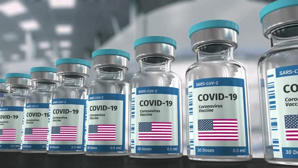 COVID19 Coronavirus Vaccine From United States Production Line Looped Video