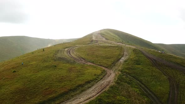 An air drone fired in the mountains of the Ukrainian Carpathians. alt