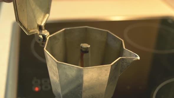 Boiling Coffee in Geyser Coffee Maker alt