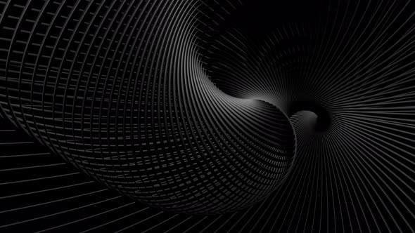 Abstract Geometric Looped Bg with Rings Form Complex Twisted Spiral and Light Effects alt