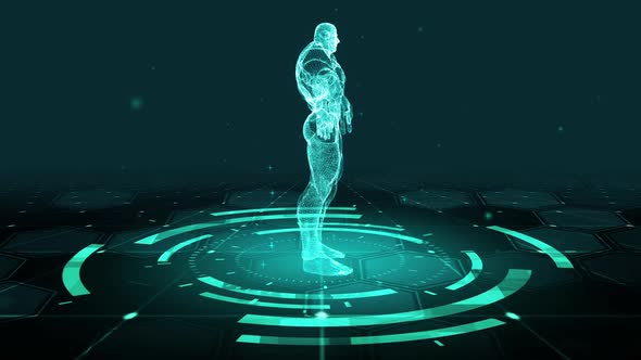 HUD The futuristic 3D sci-fi Giant man alt