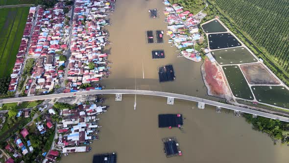 Aerial view Kuala Kurau bridge alt