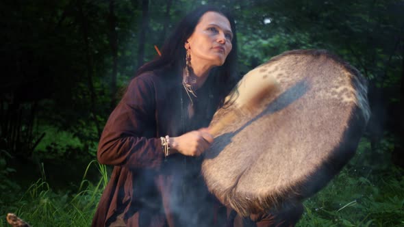 Shaman Woman Drumming