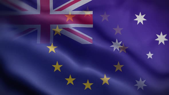 EU Australia Flag Loop Background 4K