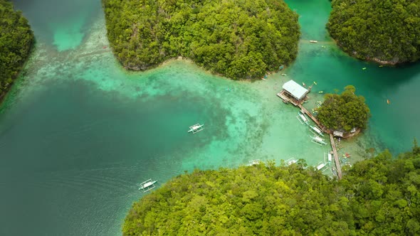 Aerial View of Sugba Lagoon SiargaoPhilippines alt