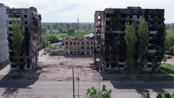 War in Ukraine  Destroyed Building in Borodyanka Bucha District alt