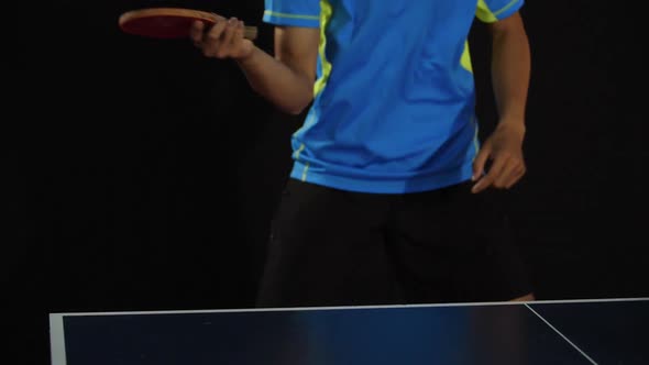 Man Playing Table Tennis In Action alt