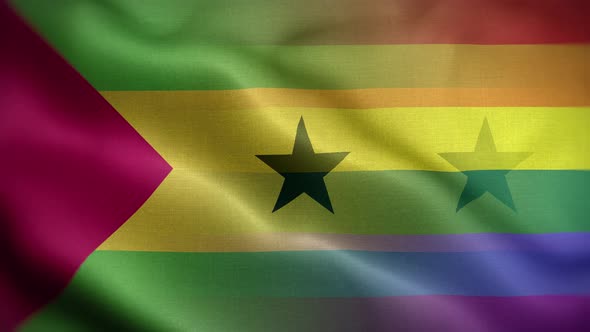 LGBT Sao Tome And Principe Flag Loop Background 4K