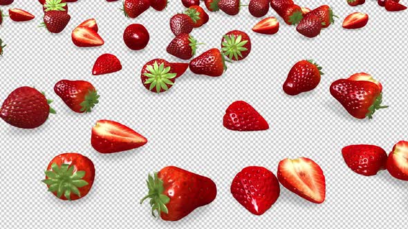 Strawberries Falling To The Surface 4 alt