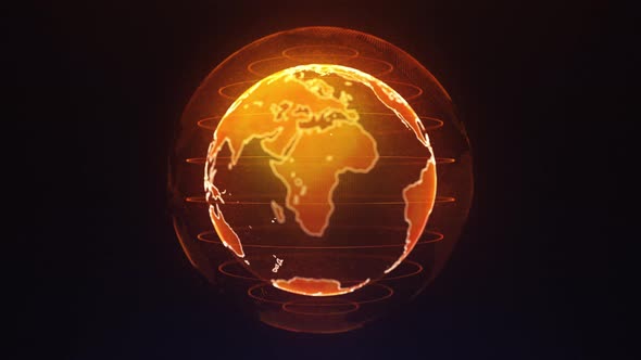Orange Earth From Particles Rotate Around its Axis alt