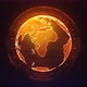 Orange Earth From Particles Rotate Around its Axis - VideoHive Item for Sale