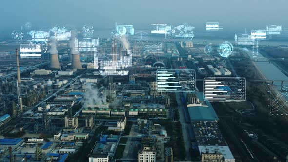 Modern plant and communication network concept. IoT (Internet of Things). INDUSTRY 4.0 alt