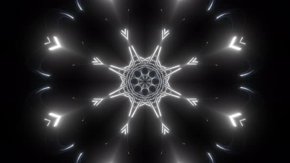 4k White Neon Flower Loop alt