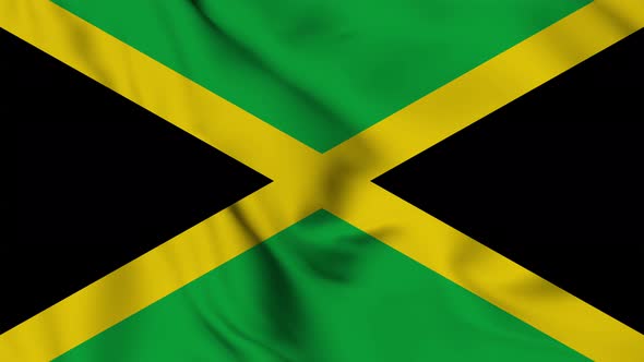 Jamaica flag seamless waving animation