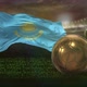 Kazakhstan Flag With Football And Cup Background Loop 4K - VideoHive Item for Sale