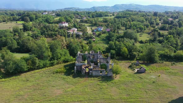 Ruins Castle House of Shevardnadze Princes Near Guadauta of Abkhazia