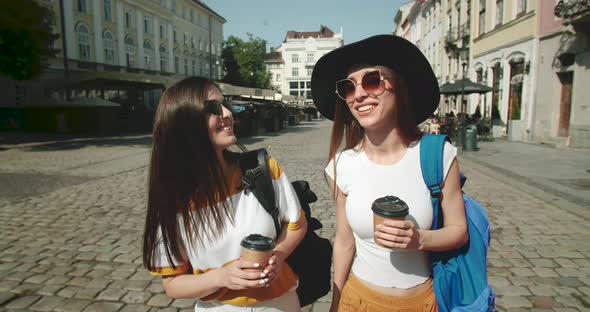 Friends Drinking Coffee Outdoors