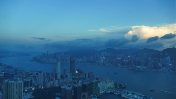Beautiful building and architecture around Hong kong city skyline alt