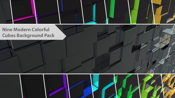 Nine Modern Colorful Cubes Background Pack alt