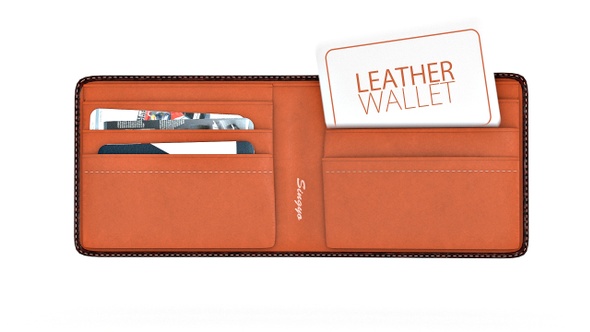 Opening Leather Wallet with Business Card Tracking