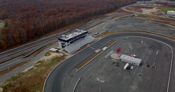 5k Aerial Pull Out Shot Dominion Raceway Woodford Va Usa, Stock Footage