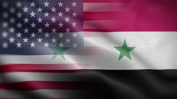 USA Syria Flag Loop Background 4K
