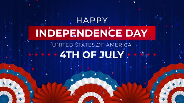 Happy 4th Of July Video With Confetti, Glitter, Decoration And Stars alt