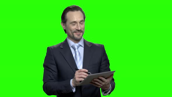 Workers Inspector Using Digital Tablet alt