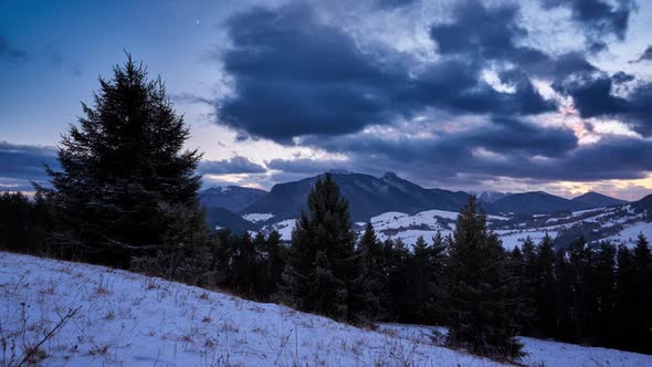 Winter Mountain Rural Landscape alt