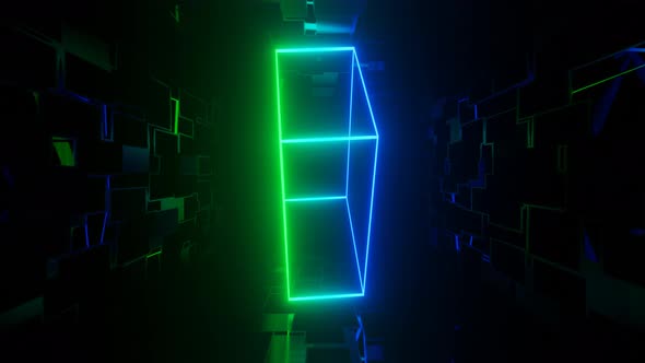 Vj Loop Mirror Room with Fly Neon Frame Box alt