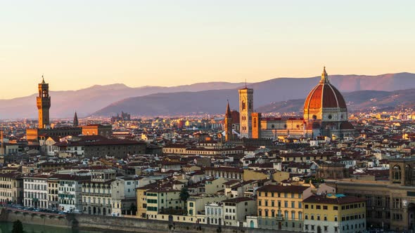 Florence Cityscape - Sunset to Night Time Lapse alt