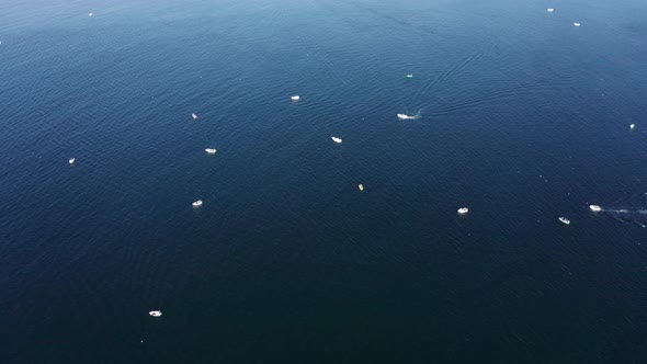 Water Sport Within Turquoise Sea Waters As Seen From Top alt