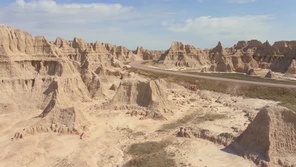 Aerial view of Badlands National Park in South Dakota alt